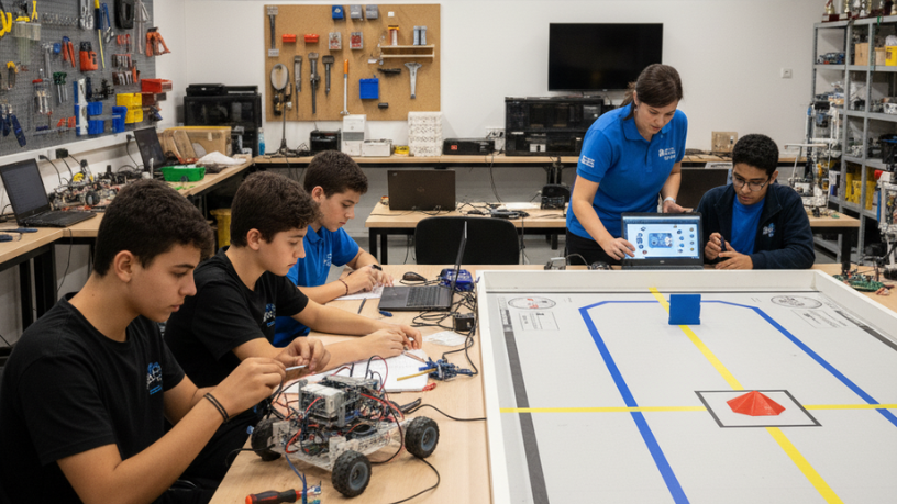 O sucesso em competições de robótica nasce de planejamento, testes e espírito de equipe, afirma Sérgio Bento De Araújo.